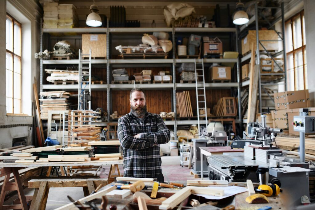 Construction SMB owner in his workshop.